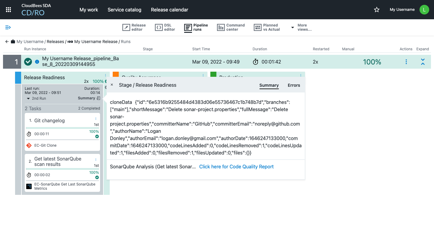 Release readiness summary