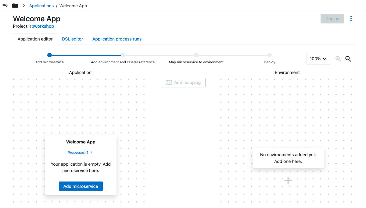 Blank application model