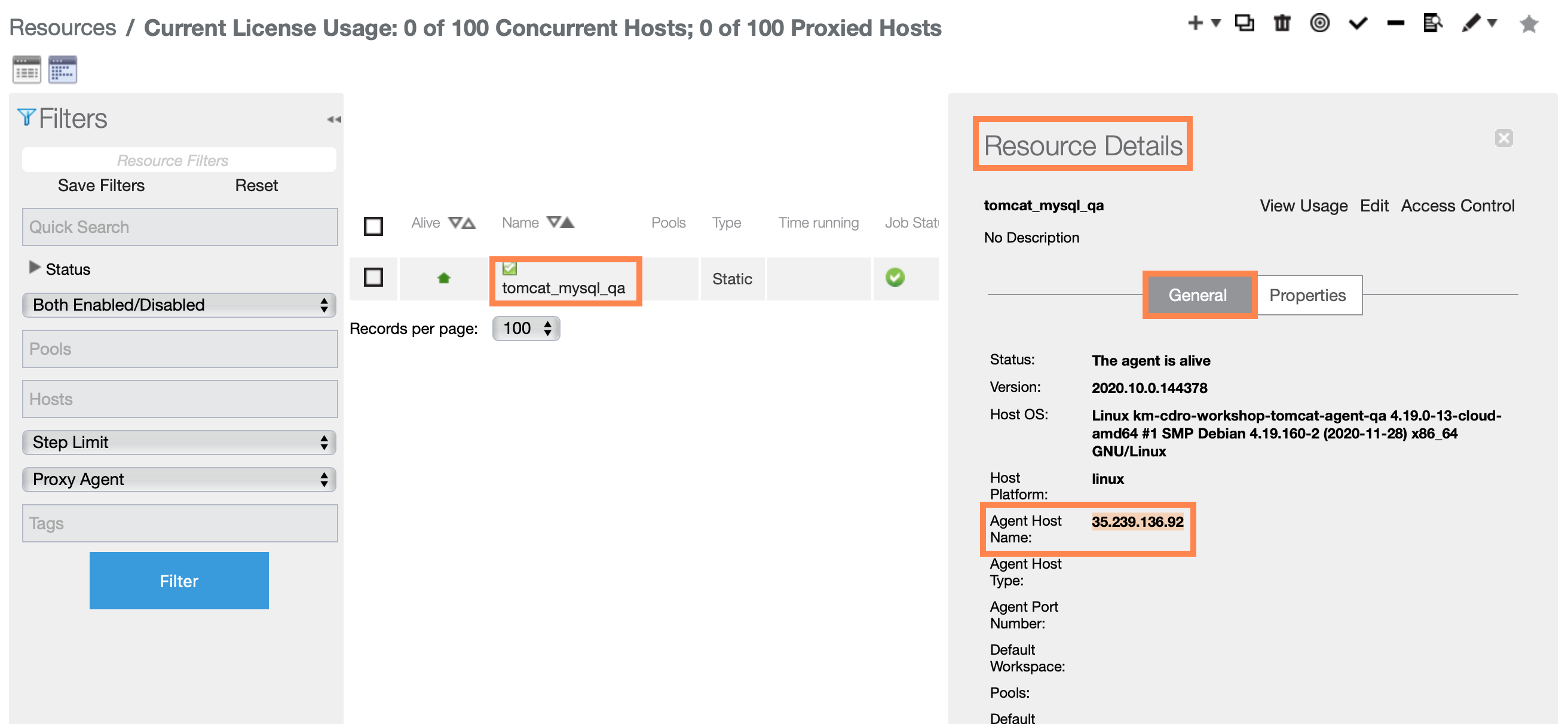 Resource IP address