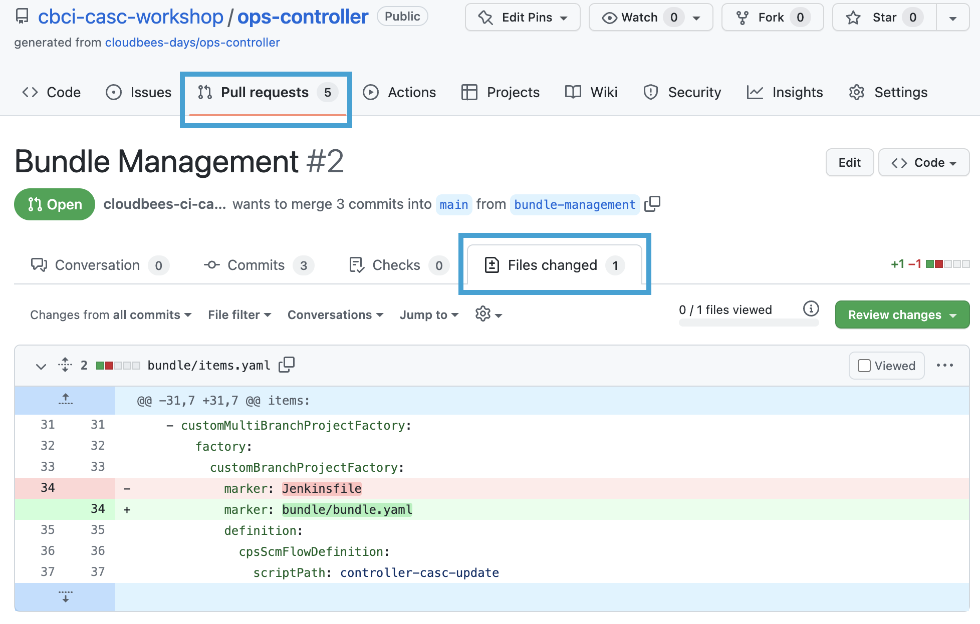 items.yaml changes