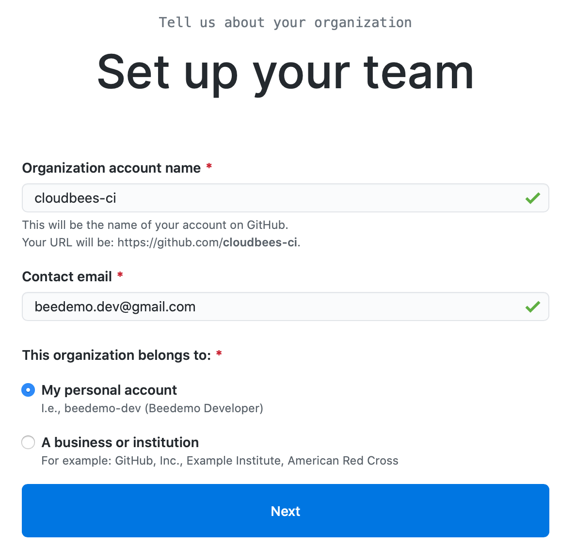 GitHub Org Set up